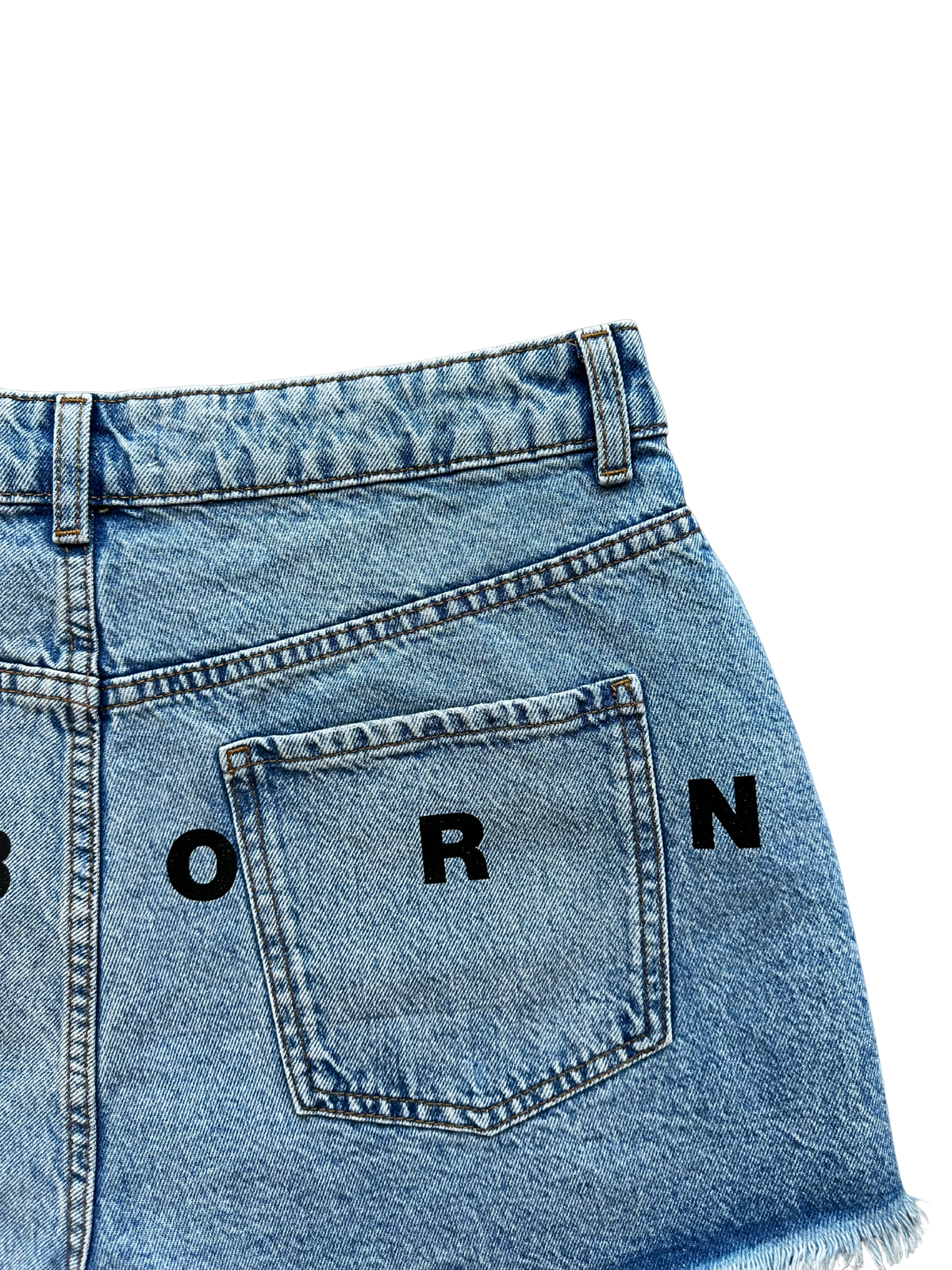 DISTRESSED CB DENIM SHORTS
