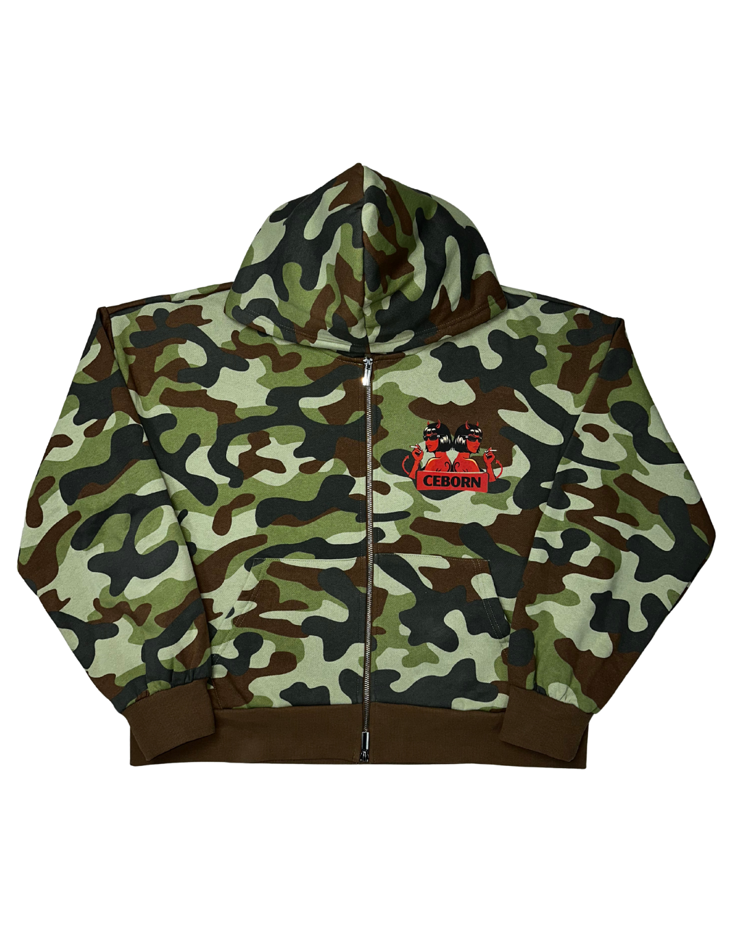 CAMOUFLAGE ZIP HOODIE