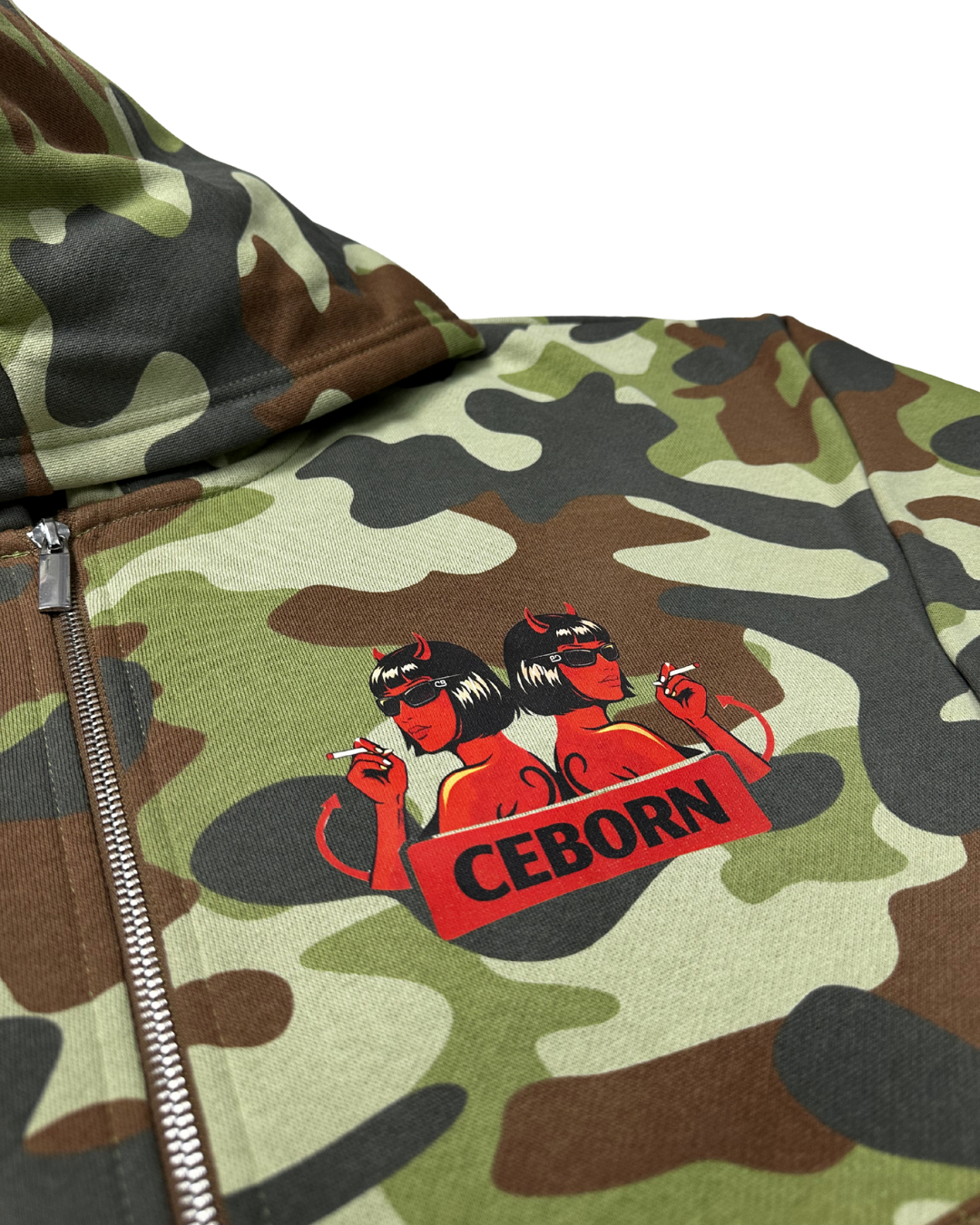 CAMOUFLAGE ZIP HOODIE