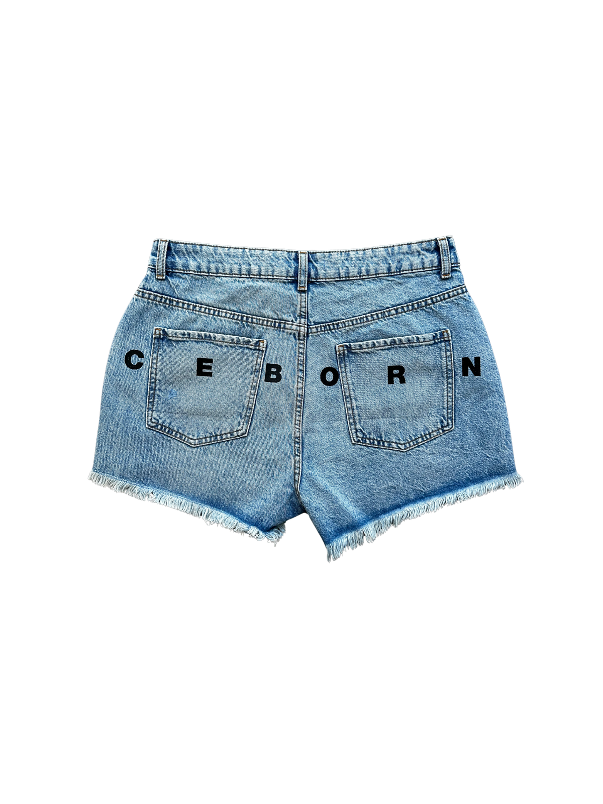 DISTRESSED CB DENIM SHORTS