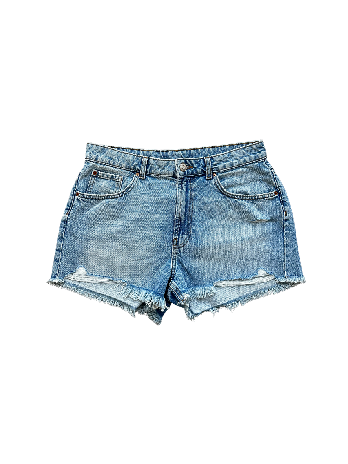 DISTRESSED CB DENIM SHORTS