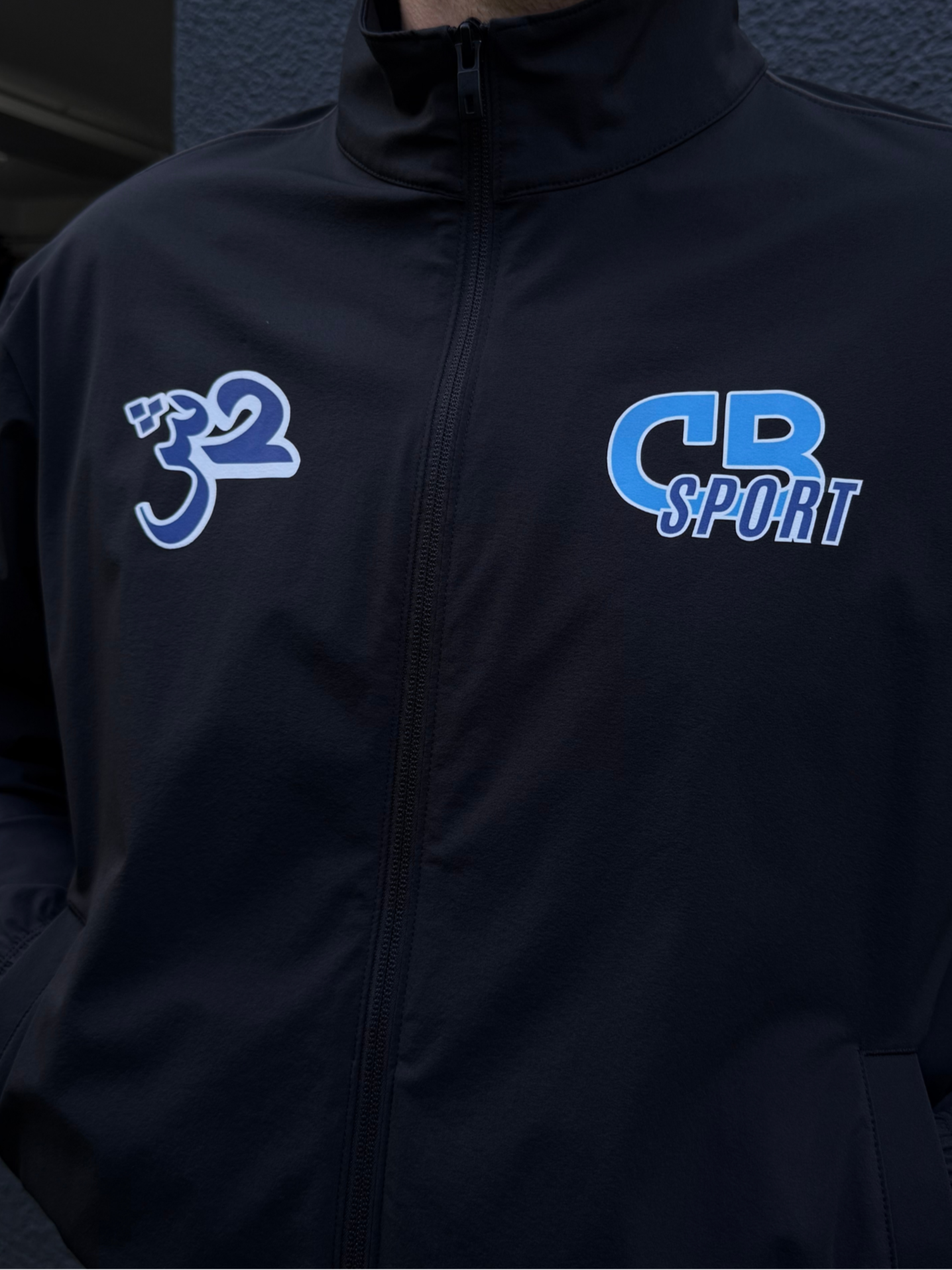 NYLON TRACK JACKET BLUE STATIC