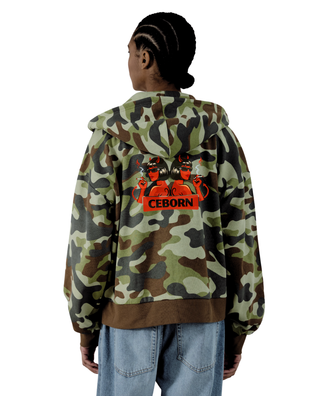 CAMOUFLAGE ZIP HOODIE